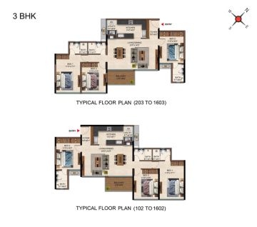 Divyasree Yelahanka 3+ Staff BHK floor plan